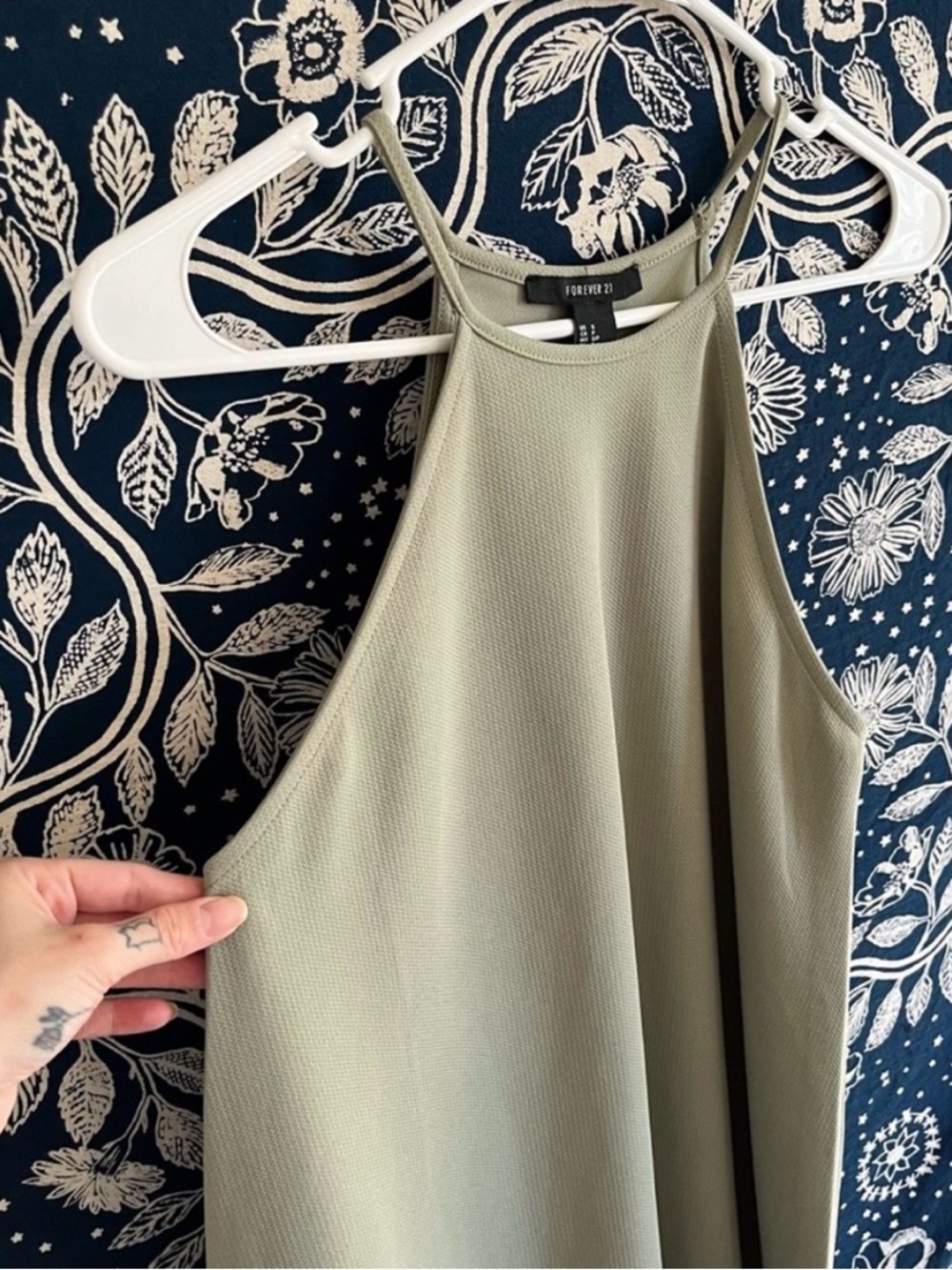 Forever 21 Olive Sage High Neck Dress